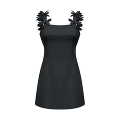 Adara Sahte Çiçekli Mini Elbise