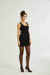 Liane Fiyonk Detaylı Dekolteli Mini Elbise