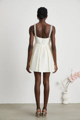 Ludivine Kristal Süslü Pileli Elbise