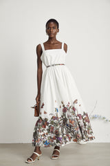 Thaïs Çiçek Desenli Midi Elbise