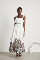 Thaïs Çiçek Desenli Midi Elbise