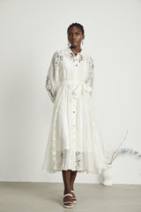 Francine Dantel Detaylı Midi Elbise