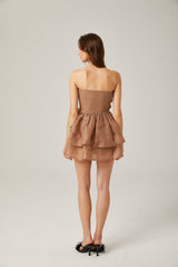 Liliane Çiçekli Çiçekli Tül Mini Elbise