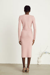 Renée Pembe İşlemeli Ceket Ve Etek Kombin Seti