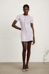 Léocadie Mor İşlemeli Mini Elbise