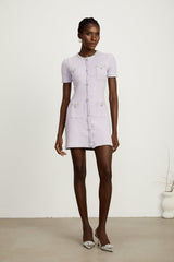 Léocadie Mor İşlemeli Mini Elbise