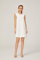 Elisabeth A Kesim Kolsuz Boncuklu Tüvit Mini Elbise Beyaz