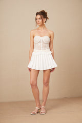 Allison Beyaz Dantel Üst Ve Etek Uyumlu Takım