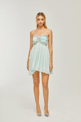 Priscille Kristal Zarif Omuzları Açık Elbise