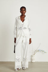 Manon Dantelli Gömlek & Yelek Üst & Pantolon Uyumlu Takım