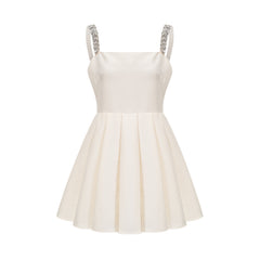 Ludivine Kristal Süslü Pileli Elbise