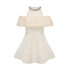 Joséphine Kristal Süslü Kolsuz Mini Elbise