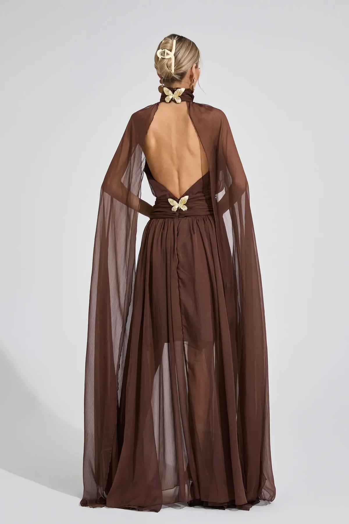 Maresa Brown Kraliyet Maxi Elbisesi