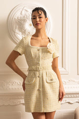 Dokulu Mini Elbise, Eşleşen Bel Kemeri