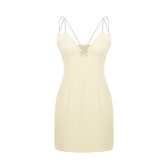 Corinne Sarı Mini Elbise