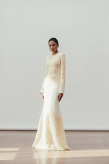 Mathilde Beyaz Nakışlı Maxi Elbise