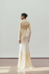 Mathilde Beyaz Nakışlı Maxi Elbise