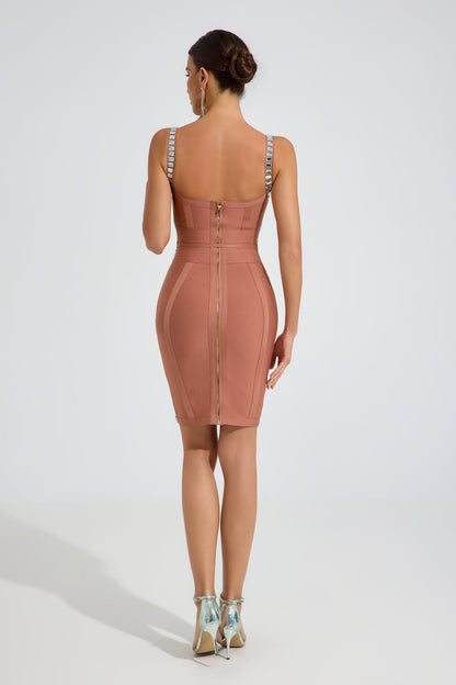 Westlyn Kristal Kontur Bodycon Mini Elbise