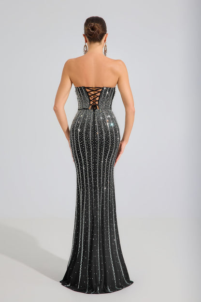 Nyxel Gece Işıltısı Kristal Maxi Elbise