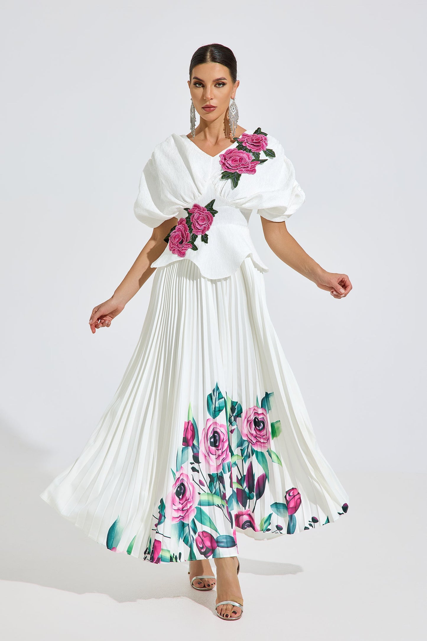 Elston Bloom Plise Maxi Elbise