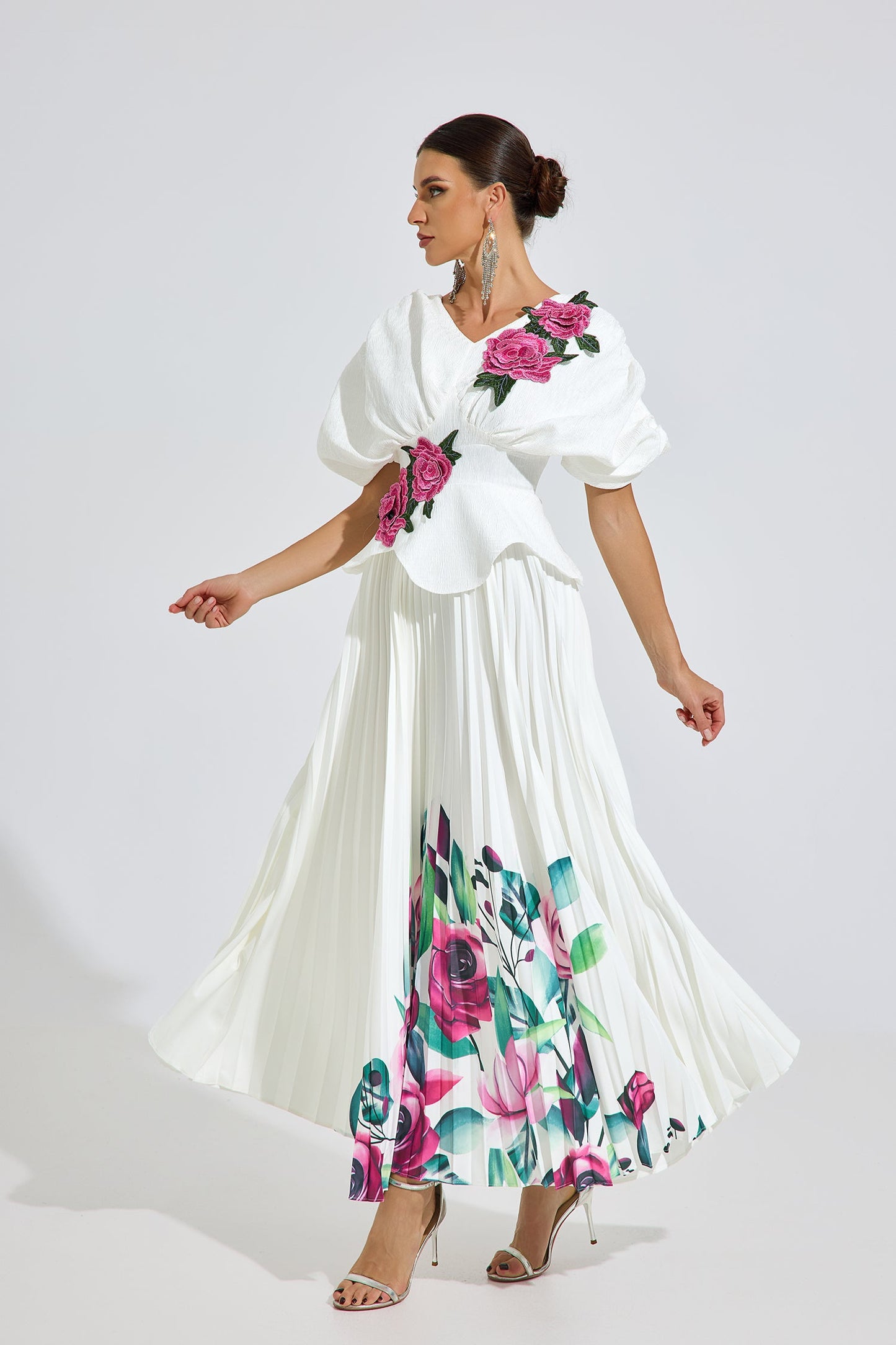 Elston Bloom Plise Maxi Elbise
