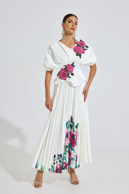 Elston Bloom Plise Maxi Elbise