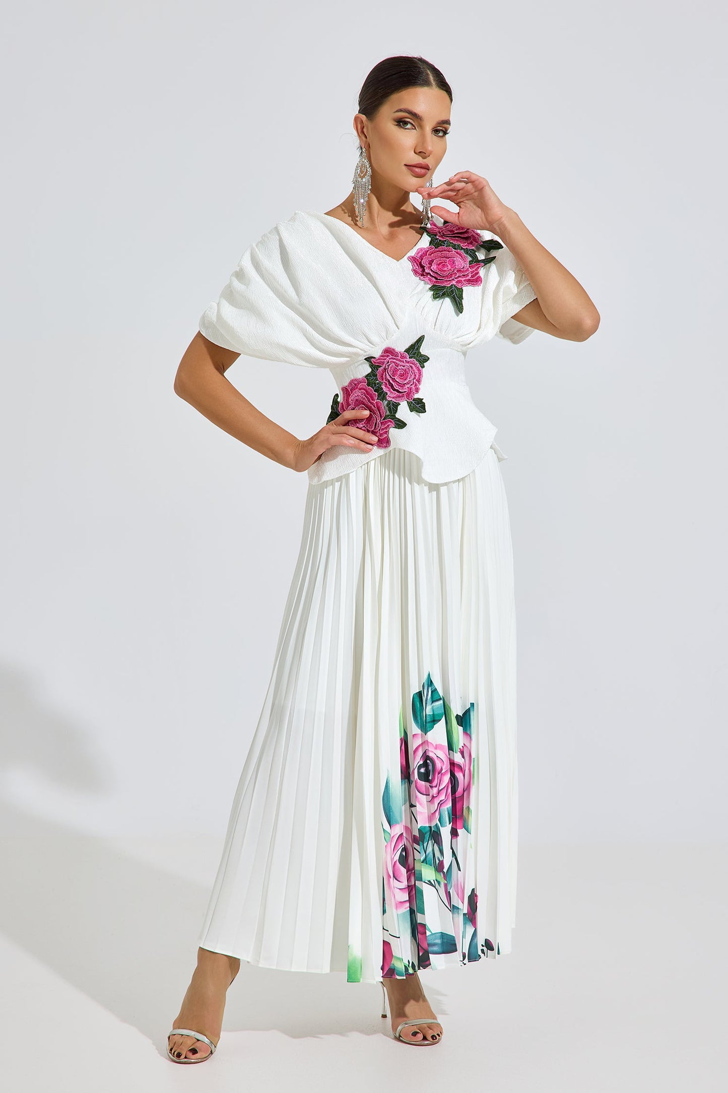Elston Bloom Plise Maxi Elbise