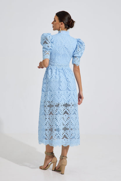 Romilly Sky Dantel Midi Elbise