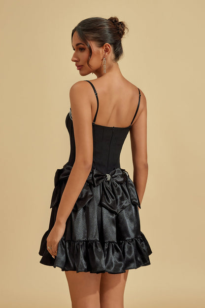 Regina Noir Fiyonk Mini Elbise