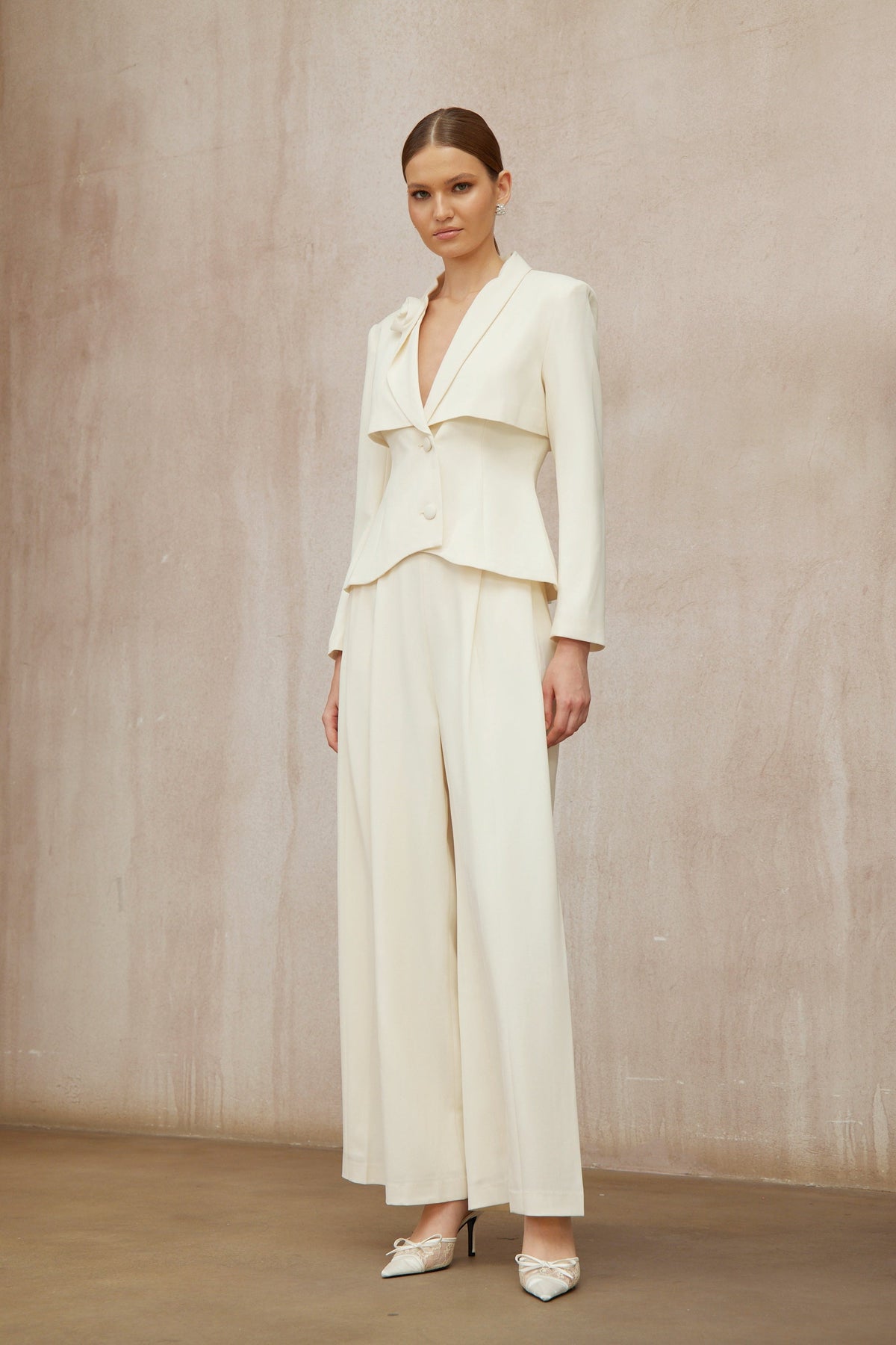 Teresa 3D Petal Blazer ve Pantolon Takımı