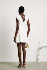 Solange Kristal Süslü Elbiseli Mini Elbise