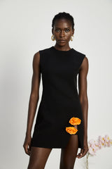 Roxane Suni Çiçek Süslemelerili Mini Elbise