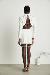 Sabine Kristal Süslemeli Ceket & Etek Eşleştirme Seti