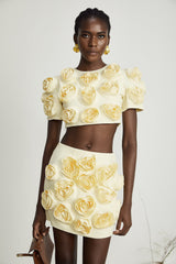 Camille Suni Çiçekli Üst Ve Etek Eşleştirme Seti