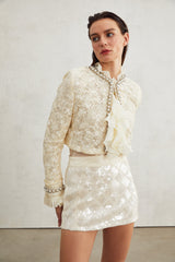 Madeleine çiçekli sahte inci süslemeli ceket