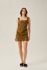 Alize Çiçek İşlemeli Mini Elbise