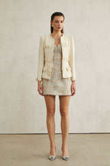 Albane Taç Yaprağı Detaylı Yakasız Ceket