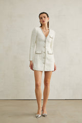 Alessia Tüvit Kenar Örgülü Mini Elbise