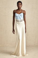 Lisette Dantel Süslemeli Panelli Maksi Elbise