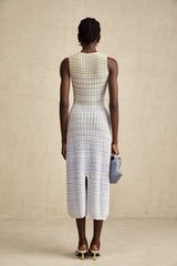 Pauline Kontrast Renkli Ribana Örgülü Midi Elbise