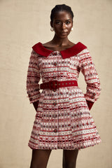 Capucine Kırmızı Kareli Tüvit Mini Elbise