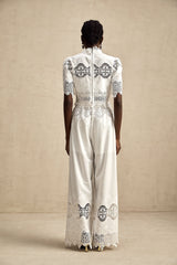 Raphaëlle Dantelli Kesik Üst Ve Pantolon Eşleştirme Seti