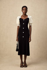 Noa Dantel Süslemeli Örgü Midi Elbise