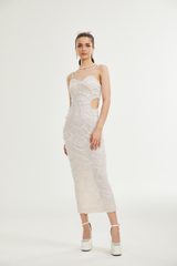 Shiema Suni İnci Payetli Midi Elbise