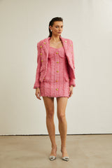 Morgane Kabartmalı Düğmeli Tüvit Ceket