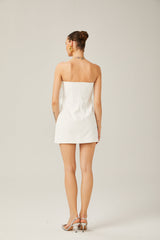 Florence Suni Çiçekli Beyaz Mini Elbise