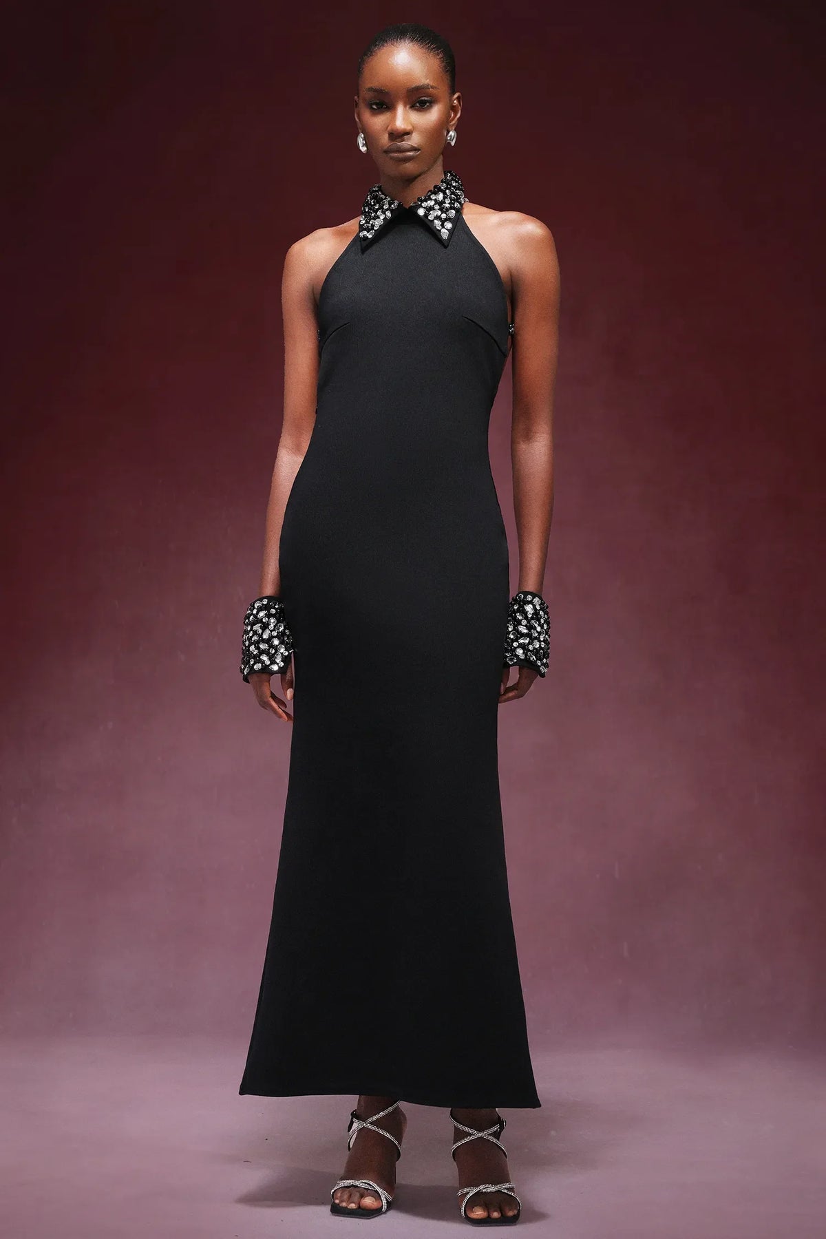 Lula Diamond Sırtı Açık Askılı Bandaj Uzun Elbise