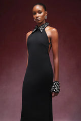 Lula Diamond Sırtı Açık Askılı Bandaj Uzun Elbise