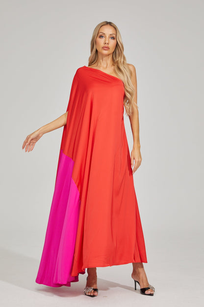 Nerina Fusion Asimetrik Maxi Elbise