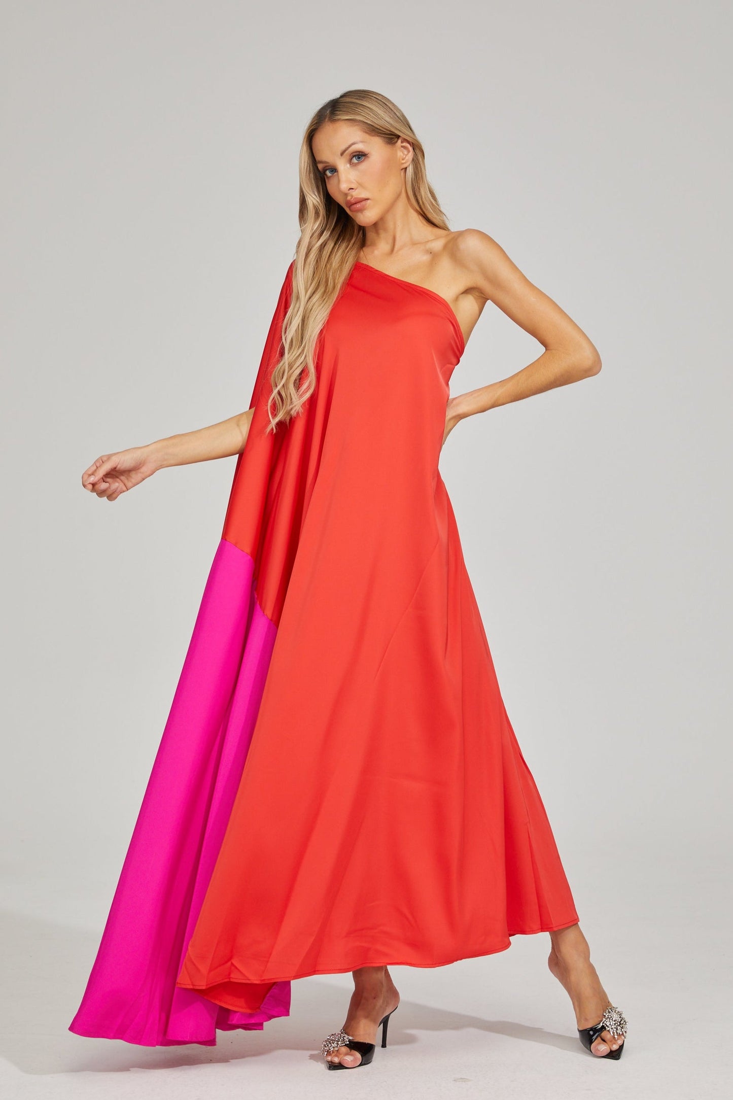Nerina Fusion Asimetrik Maxi Elbise